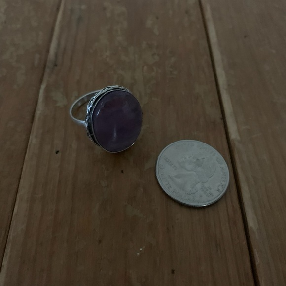 2002 Vintage-Inspired Silver Ring with Purple Stone - Picture 5 of 6